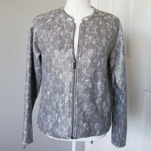 Banana Republic Foiled Lace Bomber Jacket, Size M